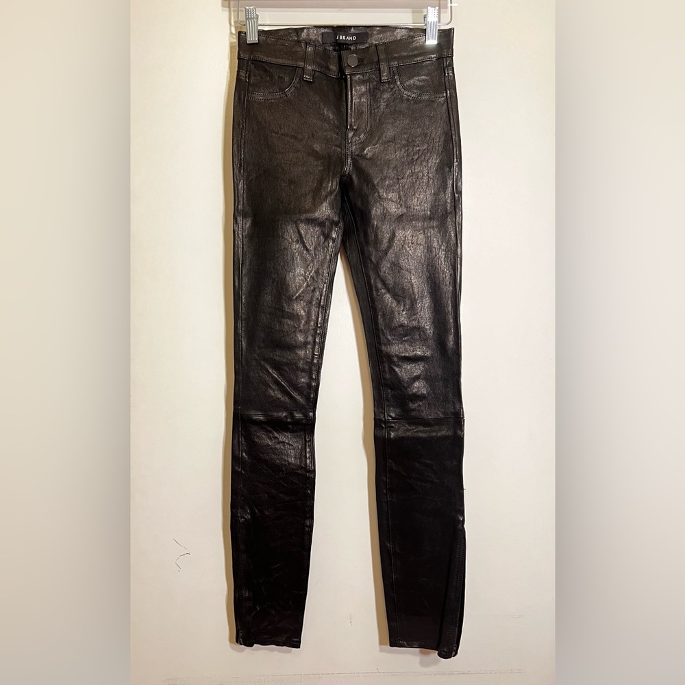 J Brand 100% Lamb Leather Black Pants